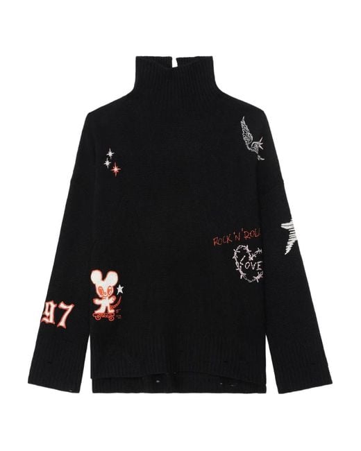 Zadig & Voltaire Black Bleeza Cashmere Sweater