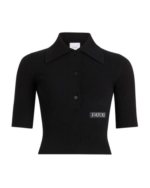 Polo Con Applicazione Logo di Patou in Black