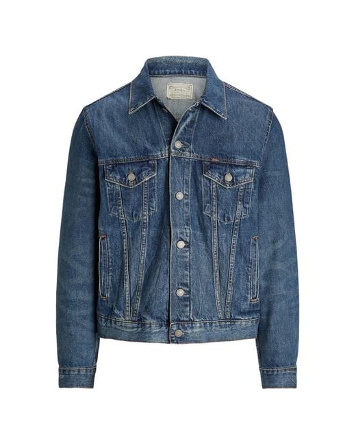 Polo Ralph Lauren Blue Veste En Jean À Boutonnière for men