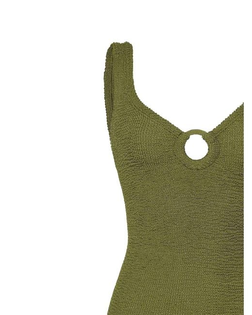 Hunza G Green Maillot De Bain Celine À Détail D'Anneau