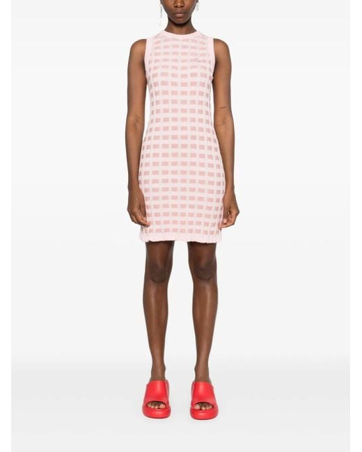 Maison Kitsuné Pink Fox Pattern Midi Dress