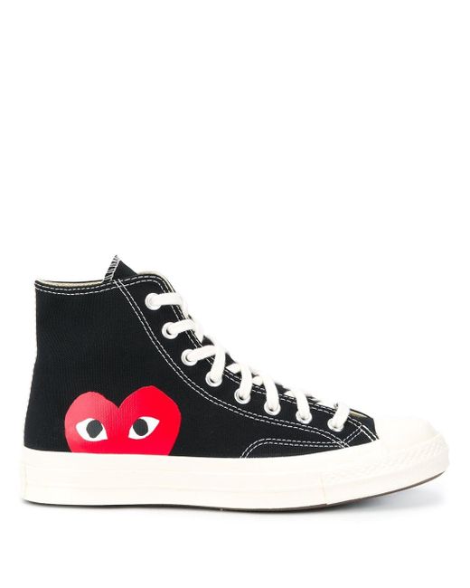 comme des garçons play black converse edition half heart chuck 70 high sneakers