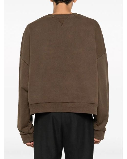Entire studios Brown Drop-Shoulder Crew-Neck Sweatshirt