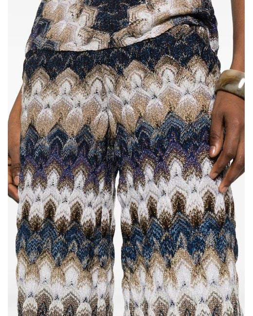 Missoni White Zig Zag-Pattern Trousers