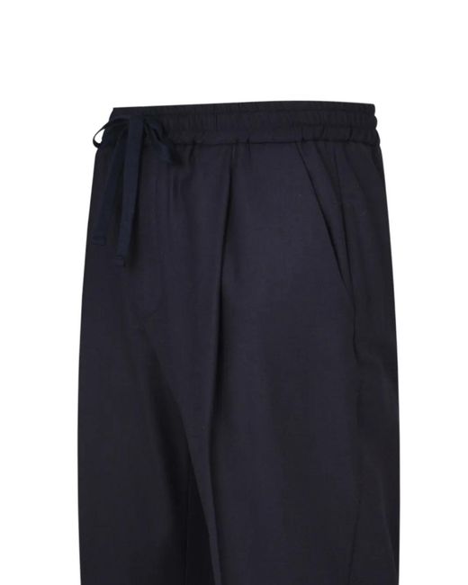 Altea Blue Drawstring Pleated Trousers for men