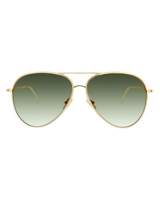 Victoria Beckham Green Vb 202s Pilot-frame Sunglasses