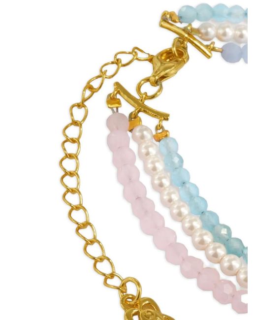 Ottoman Hands Metallic Bracelet De Perles Multi-Rangs