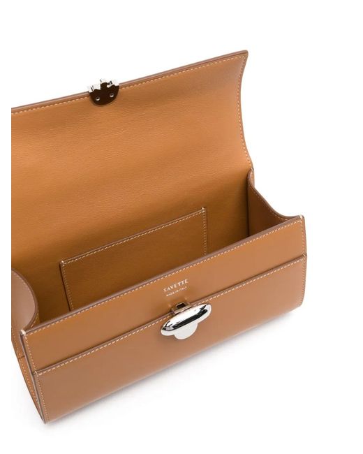 SAVETTE Brown Symmetry Tote Bag