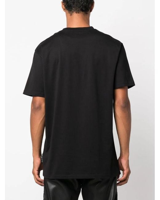 Philipp Plein Black Hawaii Graphic-Print Cotton T-Shirt for men