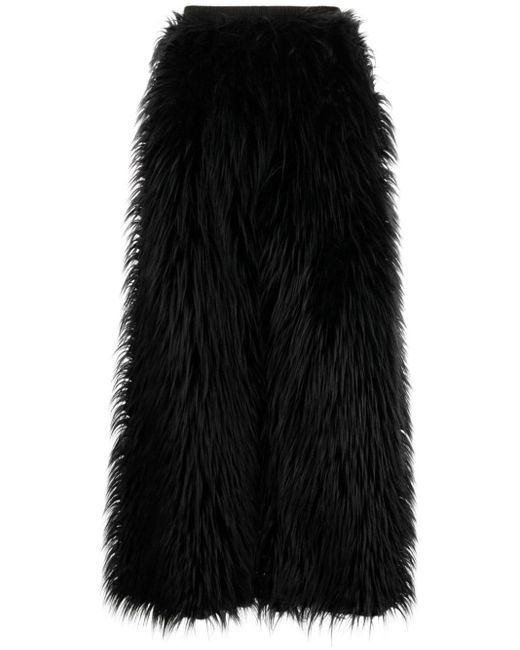 Natasha Zinko Black Furry Wide-leg Trousers
