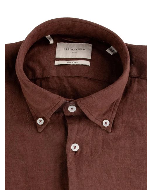 Brooksfield Brown Button Shirt for men