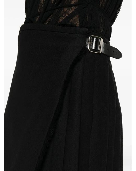 Le Kilt Black Safety-Pin Pleated Mini Skirt