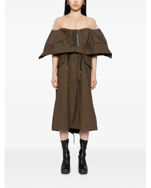Sacai Brown Panelled Dress