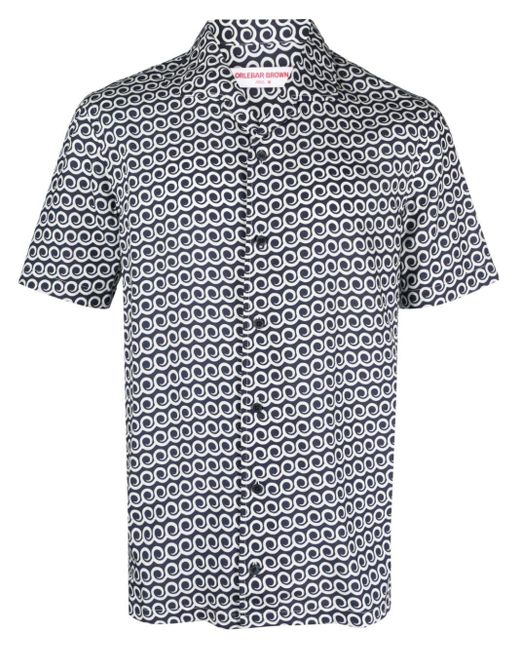 Orlebar Brown Blue Hibbert Lacuna Short-sleeved Shirt for men