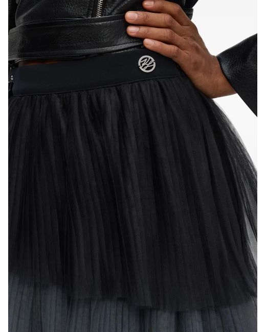Karl Lagerfeld Black Asymmetric Tiered Midi Skirt