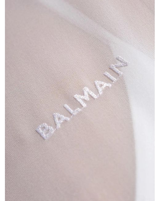 Balmain White Transparent Beach Cover-Up