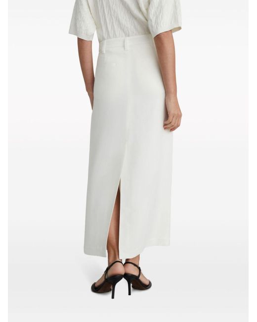 Brunello Cucinelli White High-Waisted Maxi Skirt