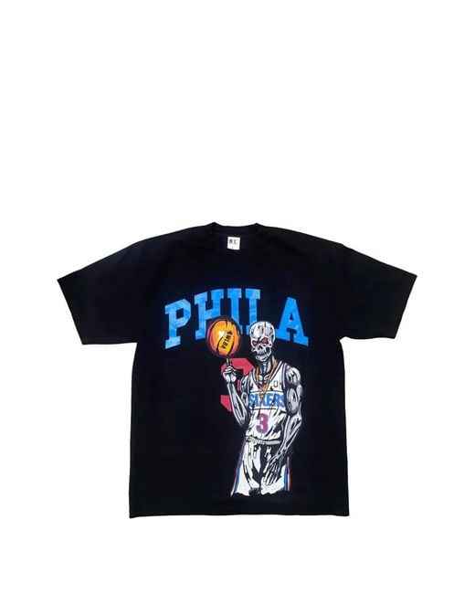 Warren Lotas Blue Philadelphia 76Ers Allen Iverson Logo T-Shirt for men