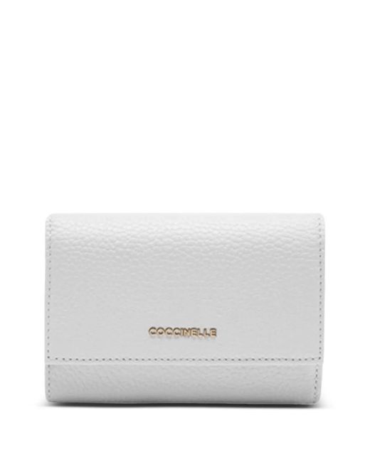Coccinelle Gray Metallic Logo-Plaque Wallet