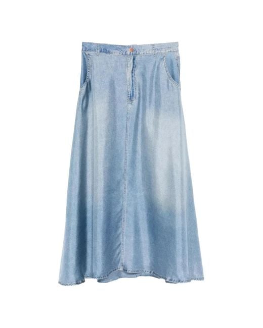 Pierre Louis Mascia Blue A-Line Denim Skirt