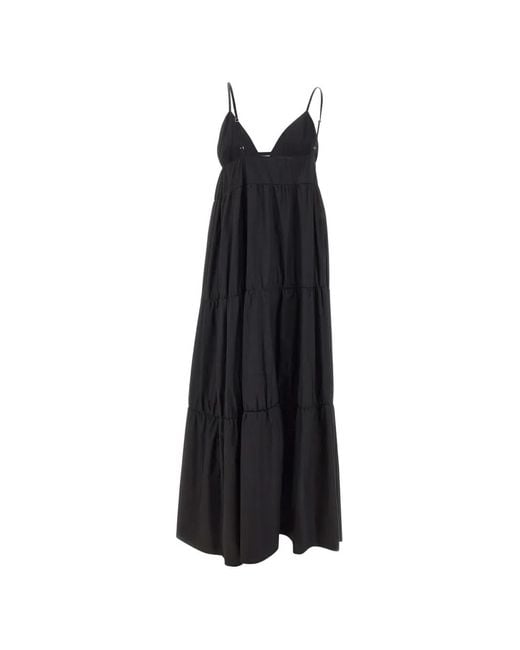 Kaos Black Tiered V-Neck Maxi Dress