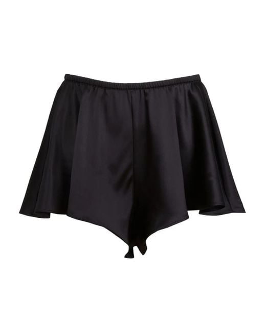 Fleur du Mal Black Luxe Flutter Shorts