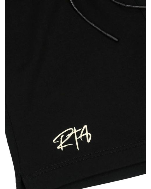 RTA Black Clyde Printed Shorts for men