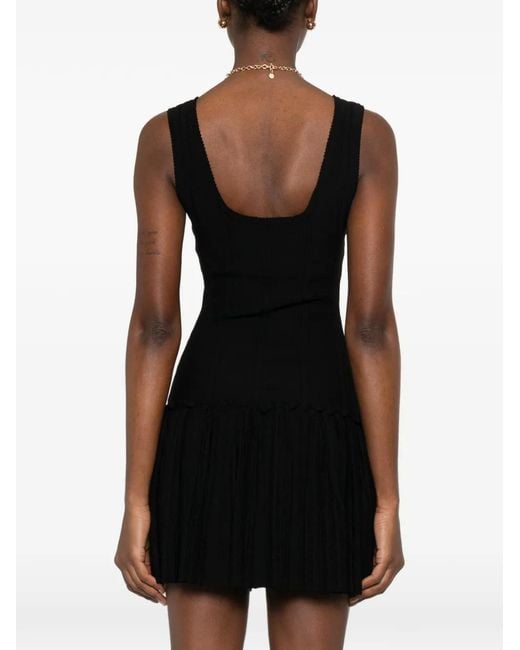 Sandro Black Mini Knit Dress With Ruffle