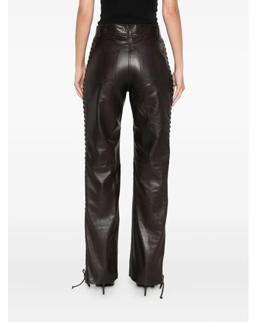 ROTATE BIRGER CHRISTENSEN Gray Leather Pants
