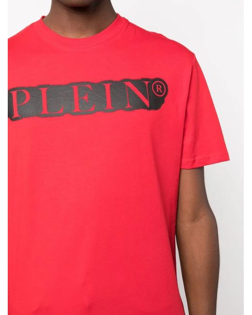 Philipp Plein Red Spray-Effect T-Shirt for men