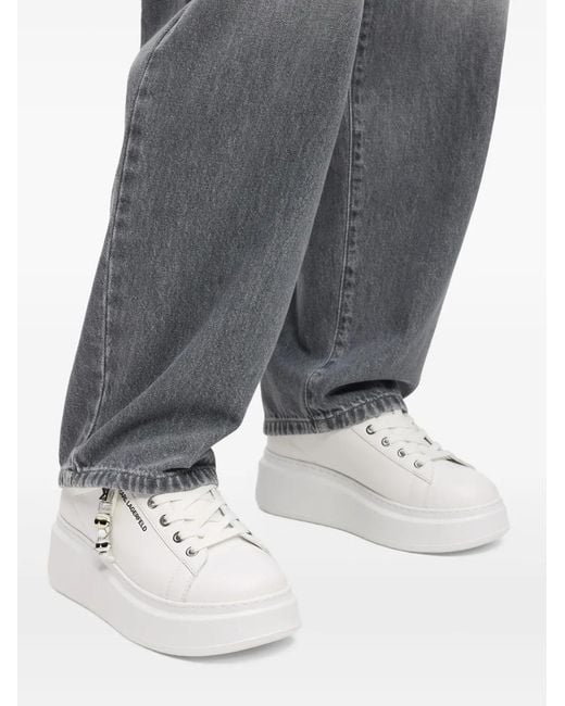 Karl Lagerfeld White Anakapri Ikon Charm Sneakers