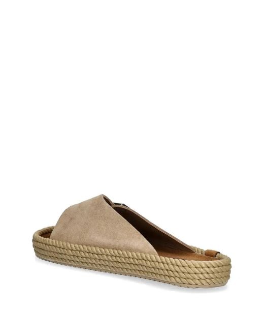 Bohonomad Brown Buckle-Detail Rope-Trim Espadrilles