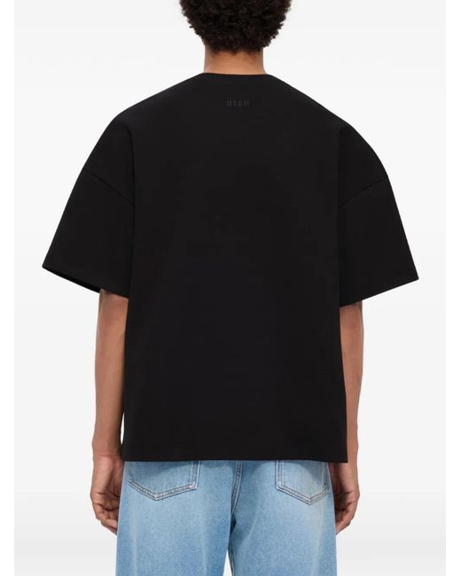 MSGM Black Logo T-Shirt for men