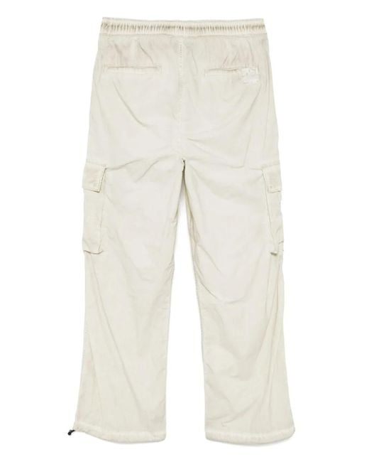 Izzue White Drawstring Cargo Trousers for men
