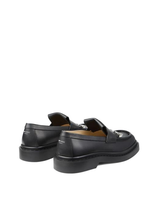 Jimmy Choo Black Buff Tassel-Embellished Leather Loafers for men