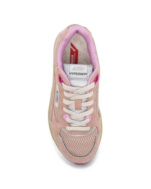Autry Pink Hyperway Sneakers