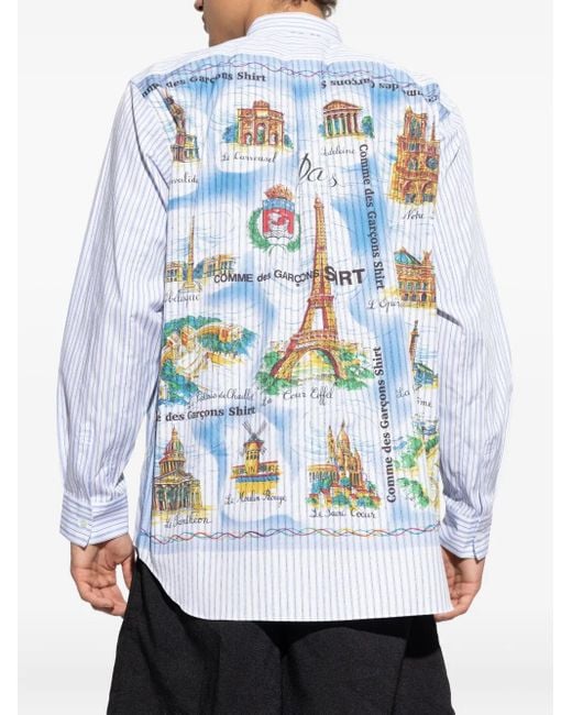 メンズ Comme des Garçons ストライプ シャツ Blue