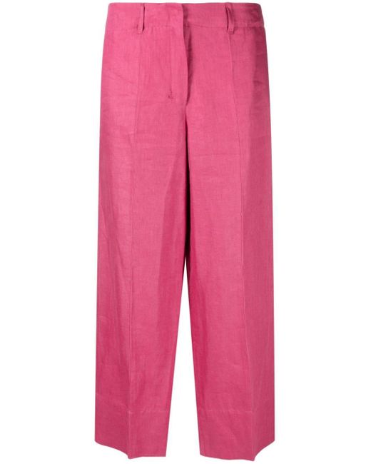 Max Mara Pink Cropped-Hose mit Bügelfalten