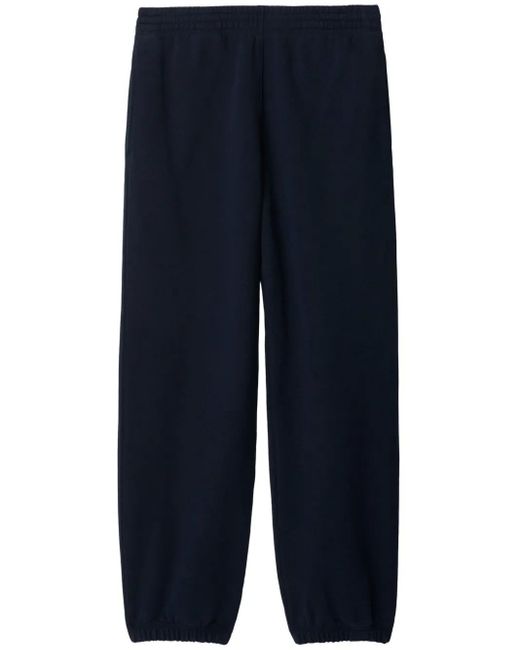 Burberry Blue Logo-Appliqué Cotton Track Pants for men