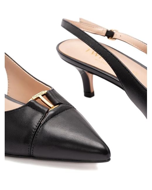 Twinset Black Buckle Kitten Heel Pumps