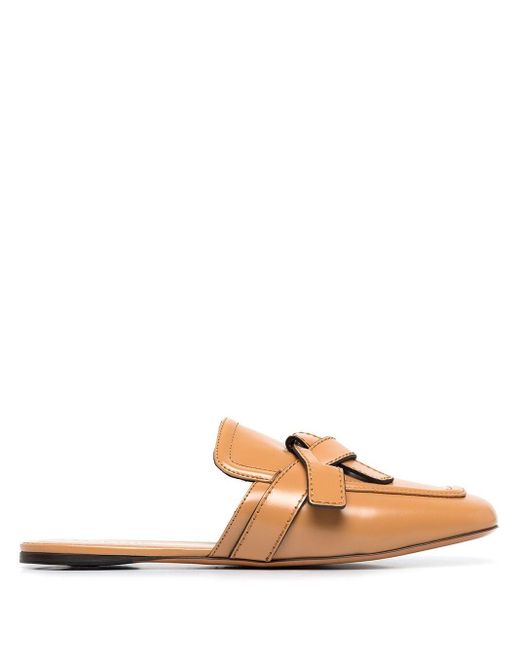 knotted leather mules