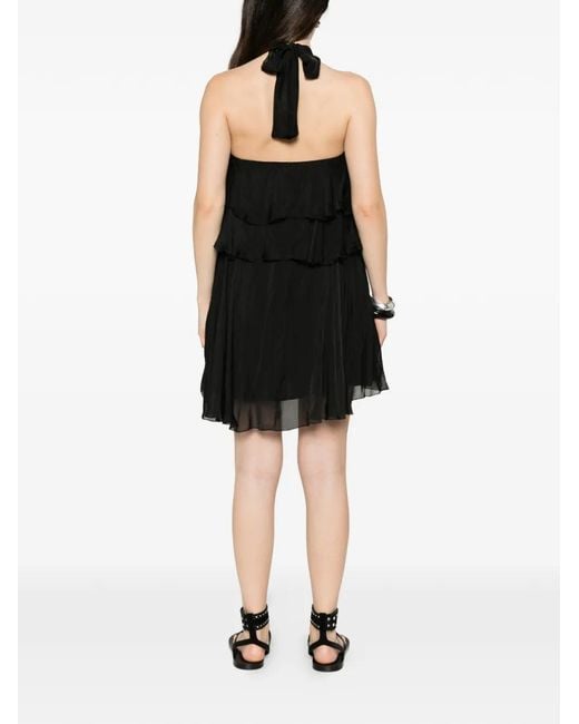 Dixie Black Ruffled Halterneck Dress