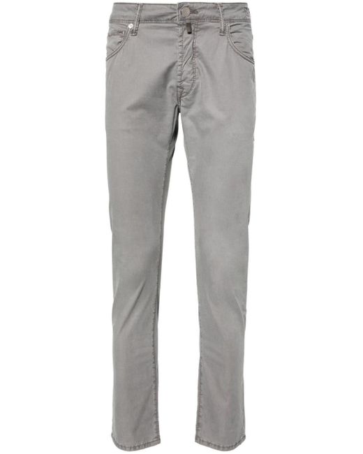Incotex Gray Low-rise Slim-fit Trousers for men