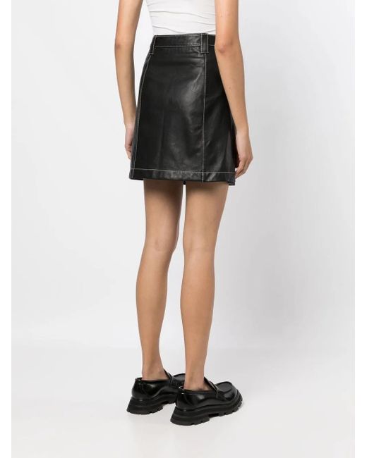 Paul Smith Black Contrast-Stitching Mini Skirt