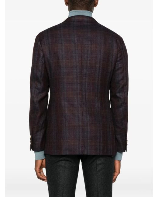 Double-breasted checked jacket Caruso de hombre de color Black