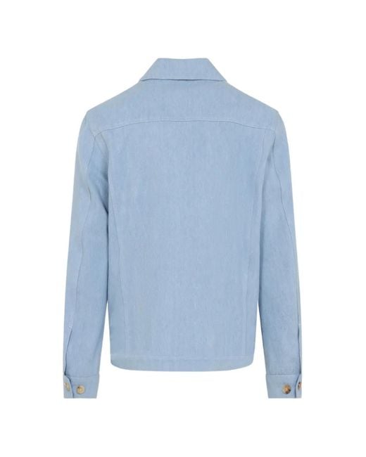 Kiton Blue Pocket Button Cotton Jacket for men