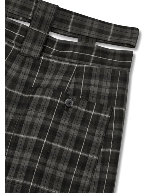 Studio Tomboy X Gesmockte Broek Met Tartan Ruit En Ceintuur in het Black