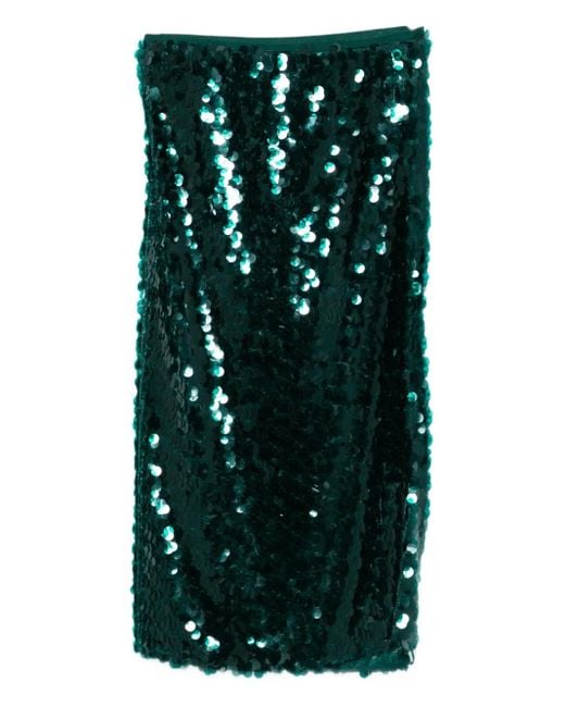 Patrizia Pepe スパンコール ミディスカート Green