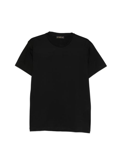 Manuel Ritz Black Crew-Neck T-Shirt for men