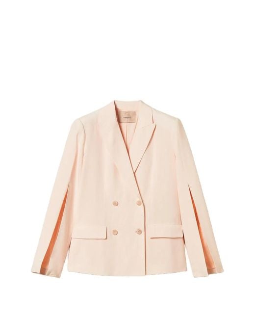 Twinset Pink Double-Breasted Blazer